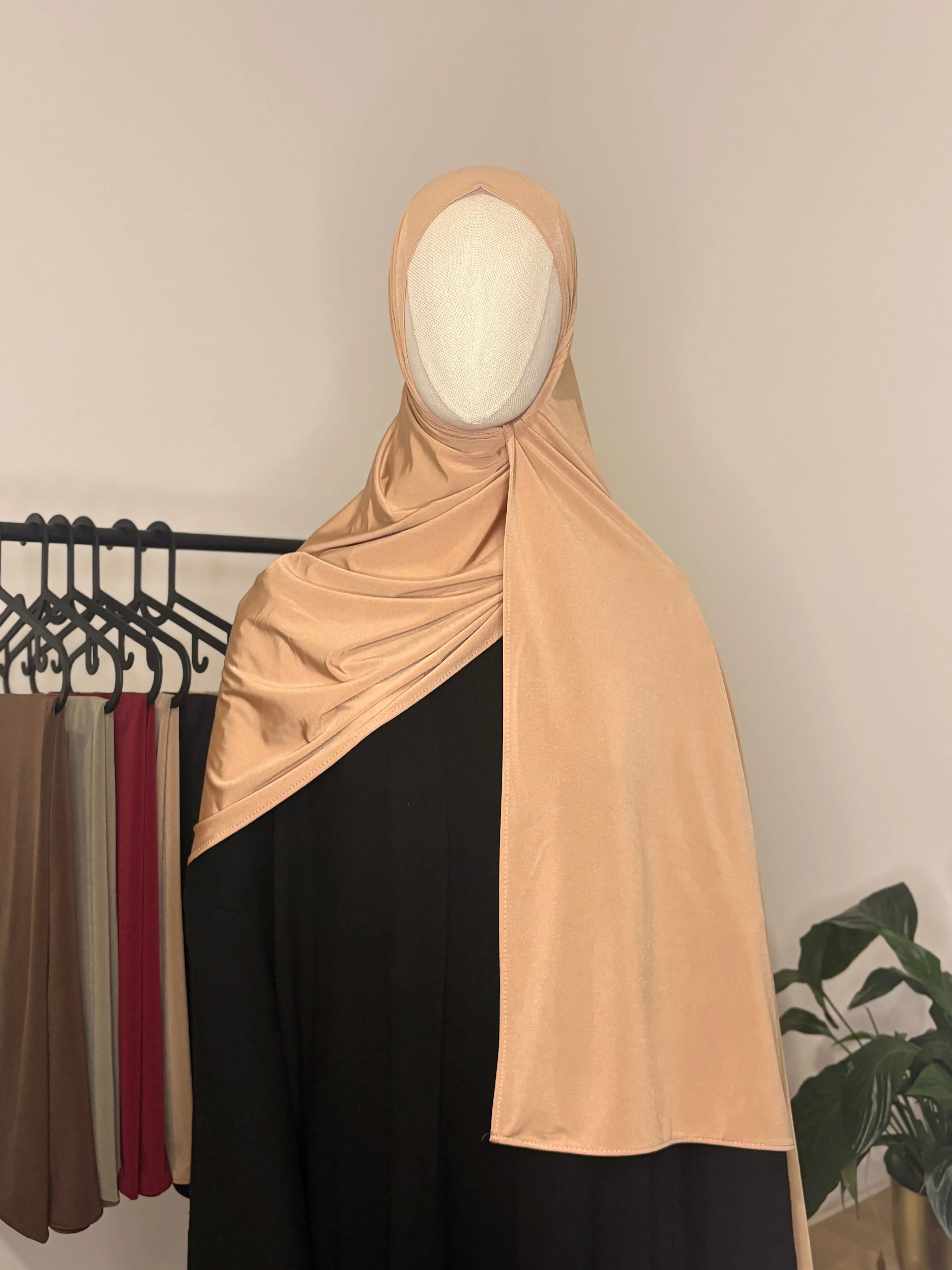 HIJAB JERSEY PREMIUM SATIN - NUDE MEZAOURA