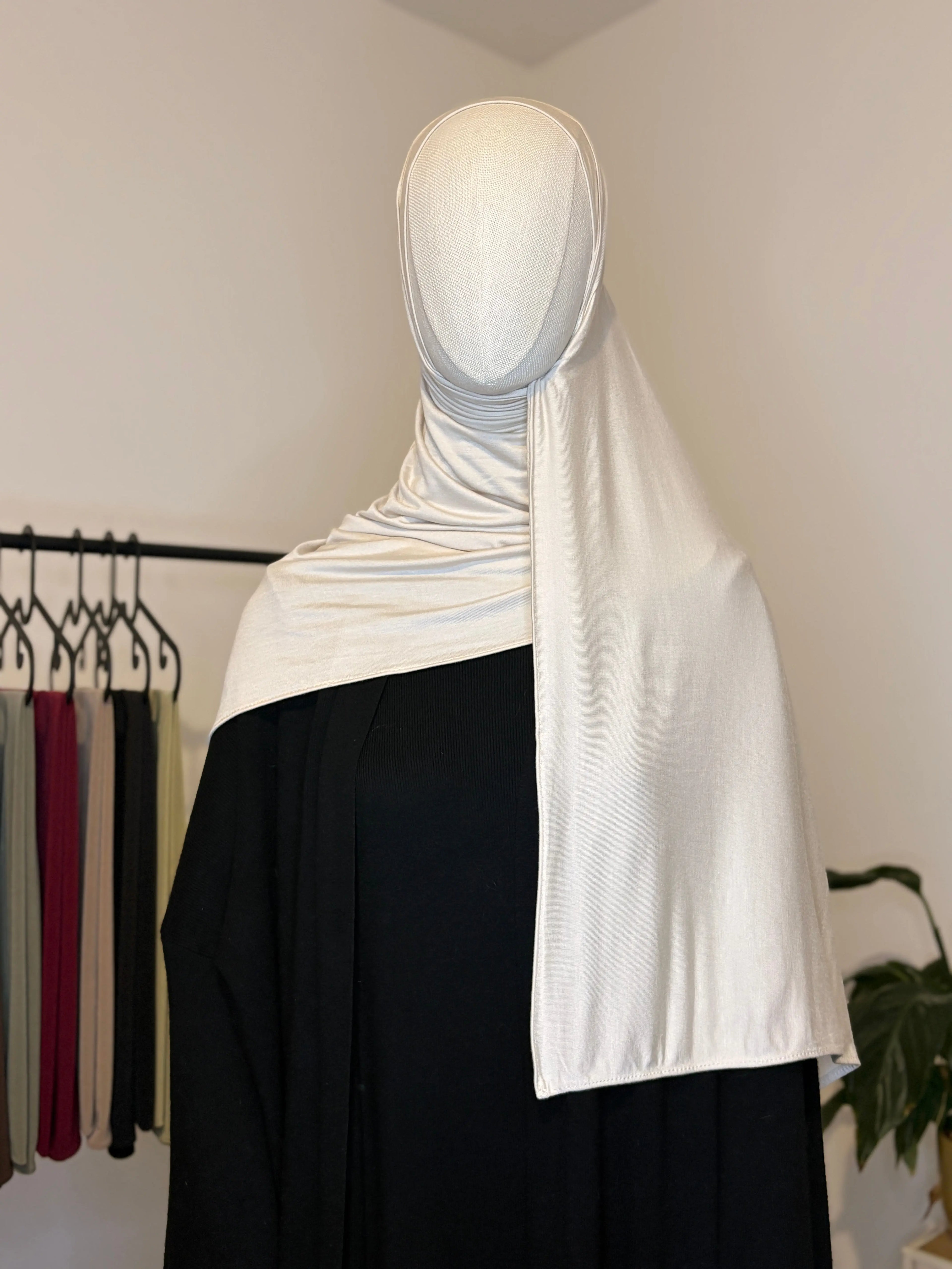 HIJAB JERSEY BAMBOO BLANC PERLE MEZAOURA