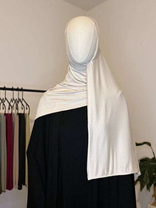 HIJAB JERSEY BAMBOO BLANC PERLE MEZAOURA
