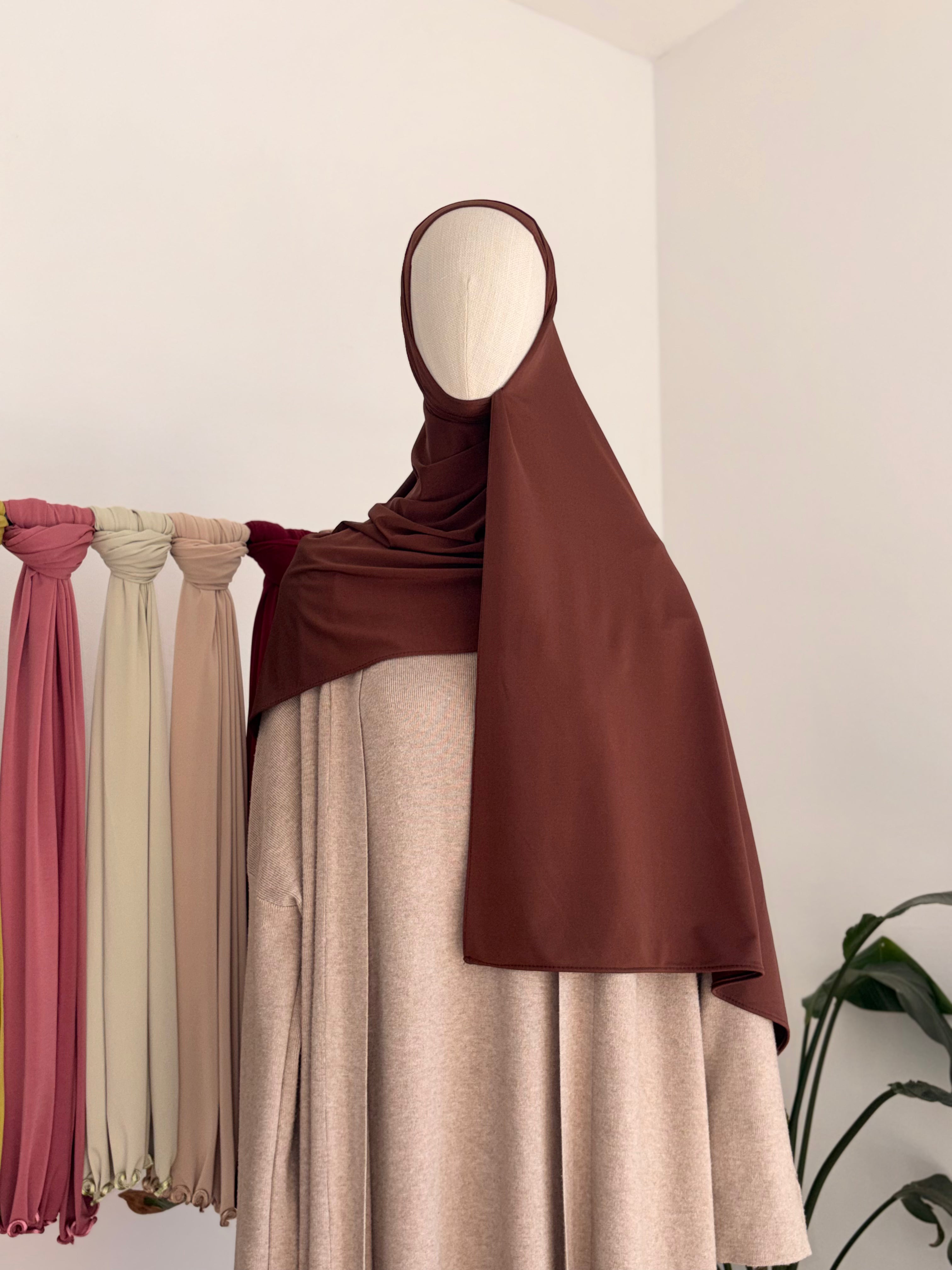 PREMIUM SATIN JERSEY HIJAB - BRAUN
