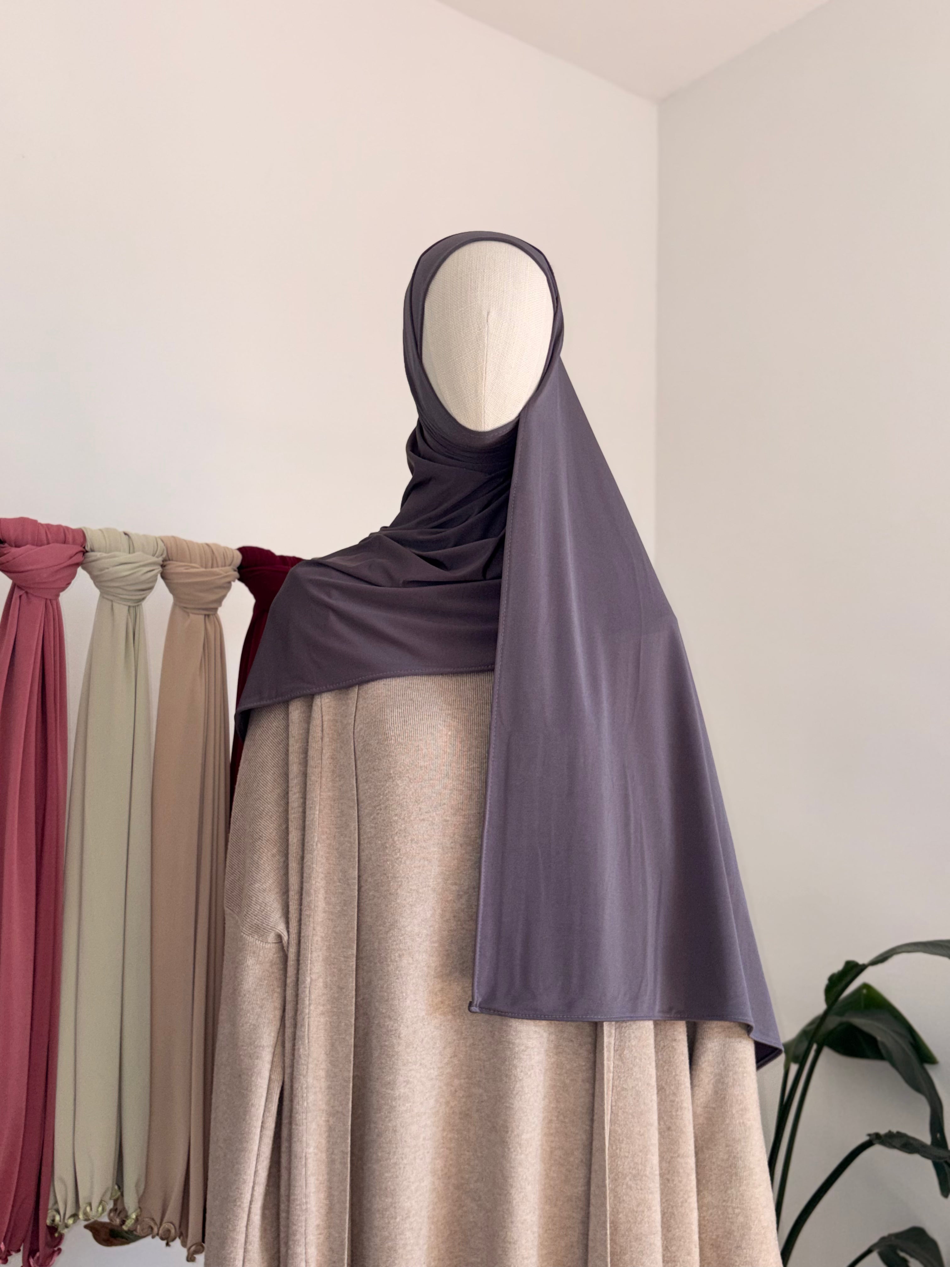 PREMIUM SATIN JERSEY HIJAB - GRAU