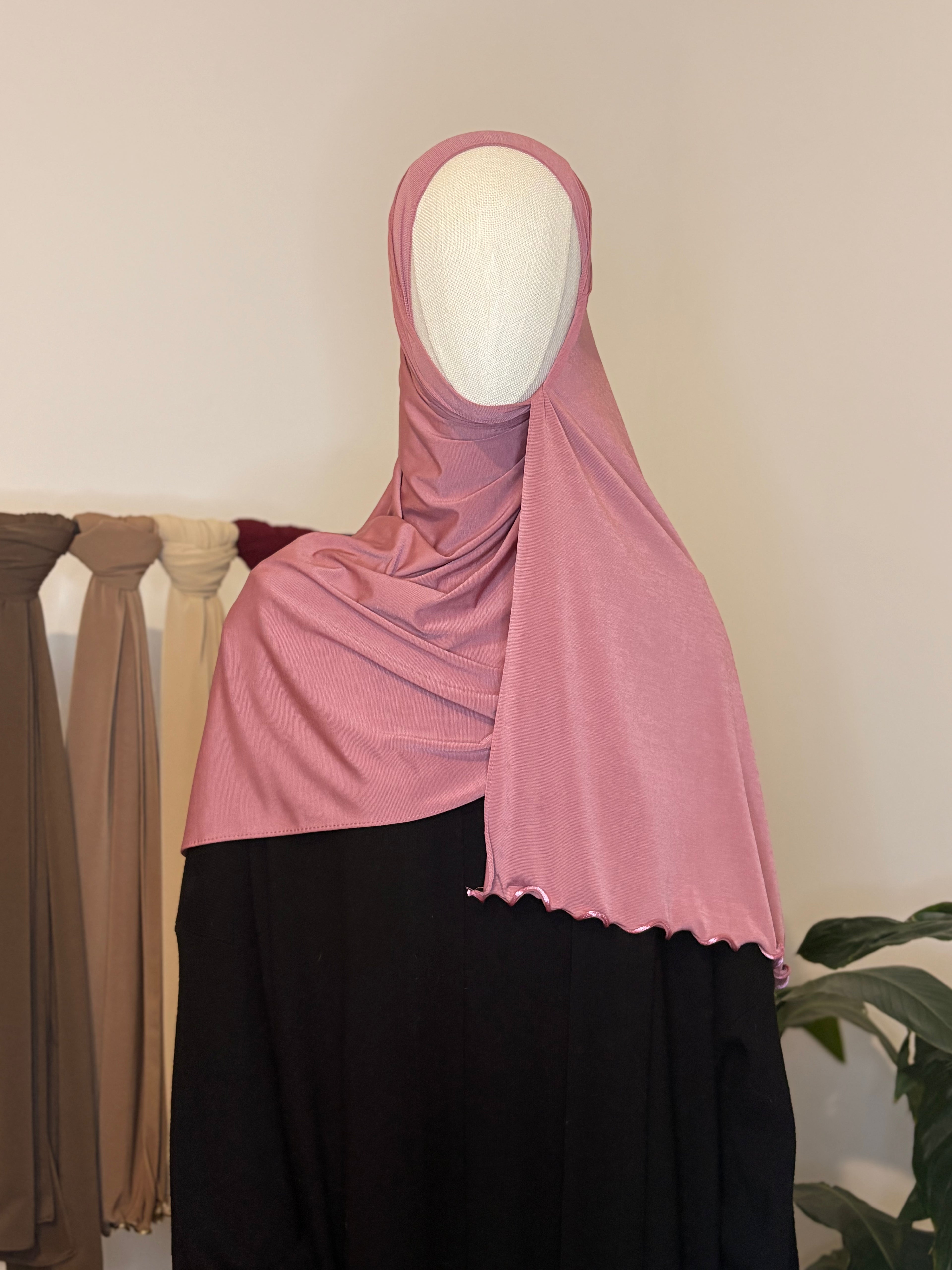 HIJAB JERSEY PREMIUM FROUFROU - VIEUX ROSE