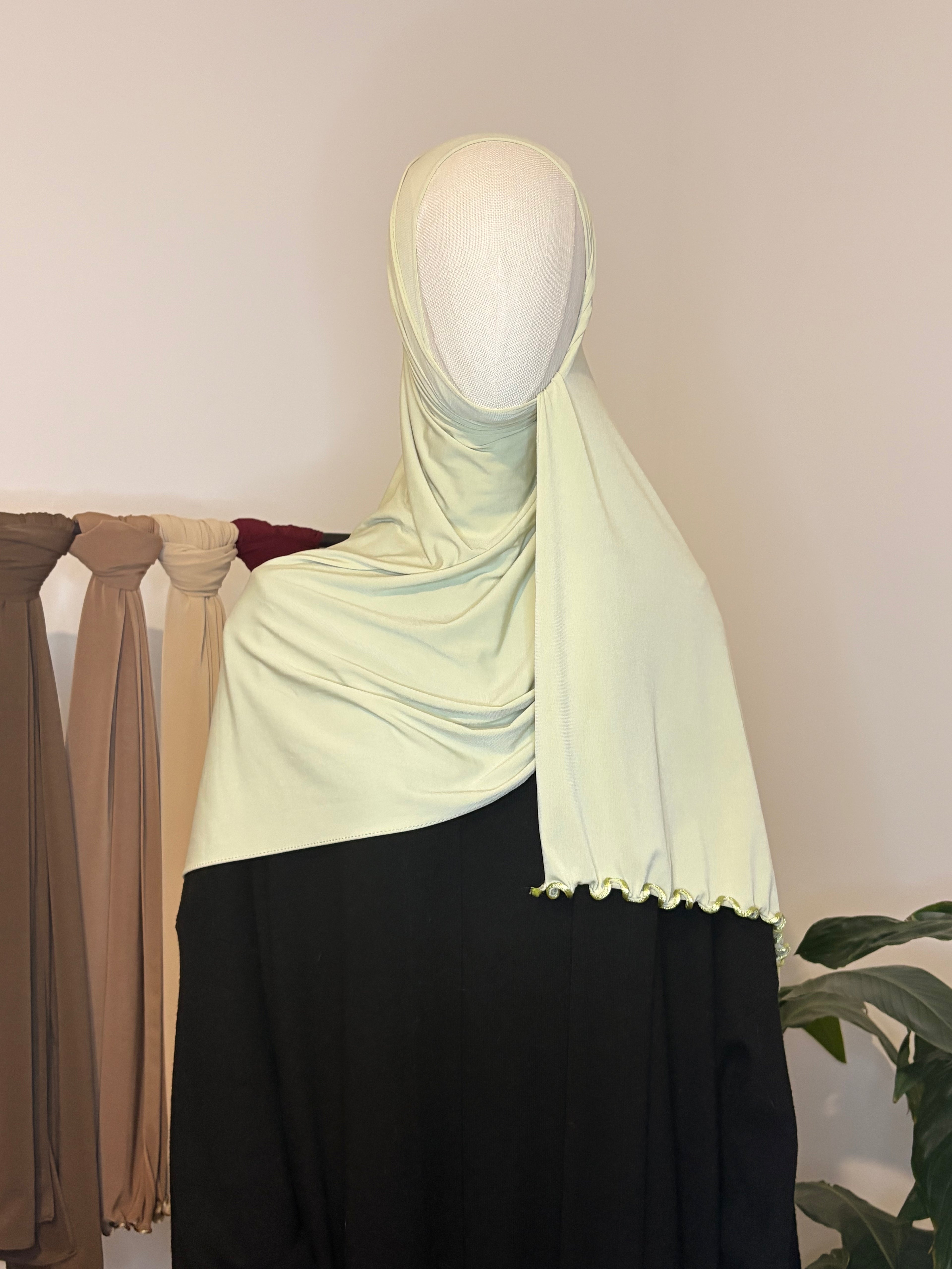 HIJAB JERSEY PREMIUM FROUFROU - VERT SAUGE