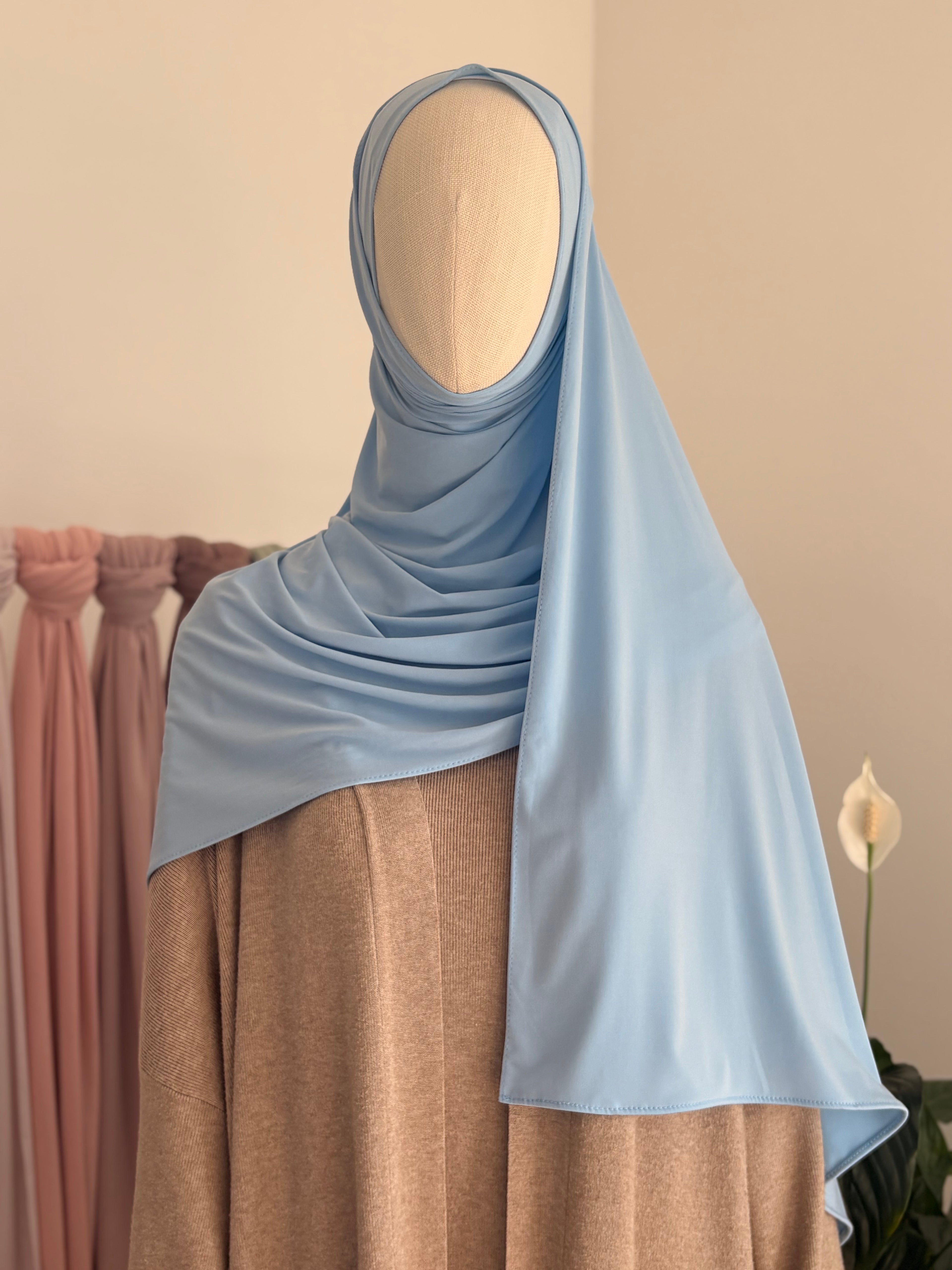 hijab jersey premium bleu