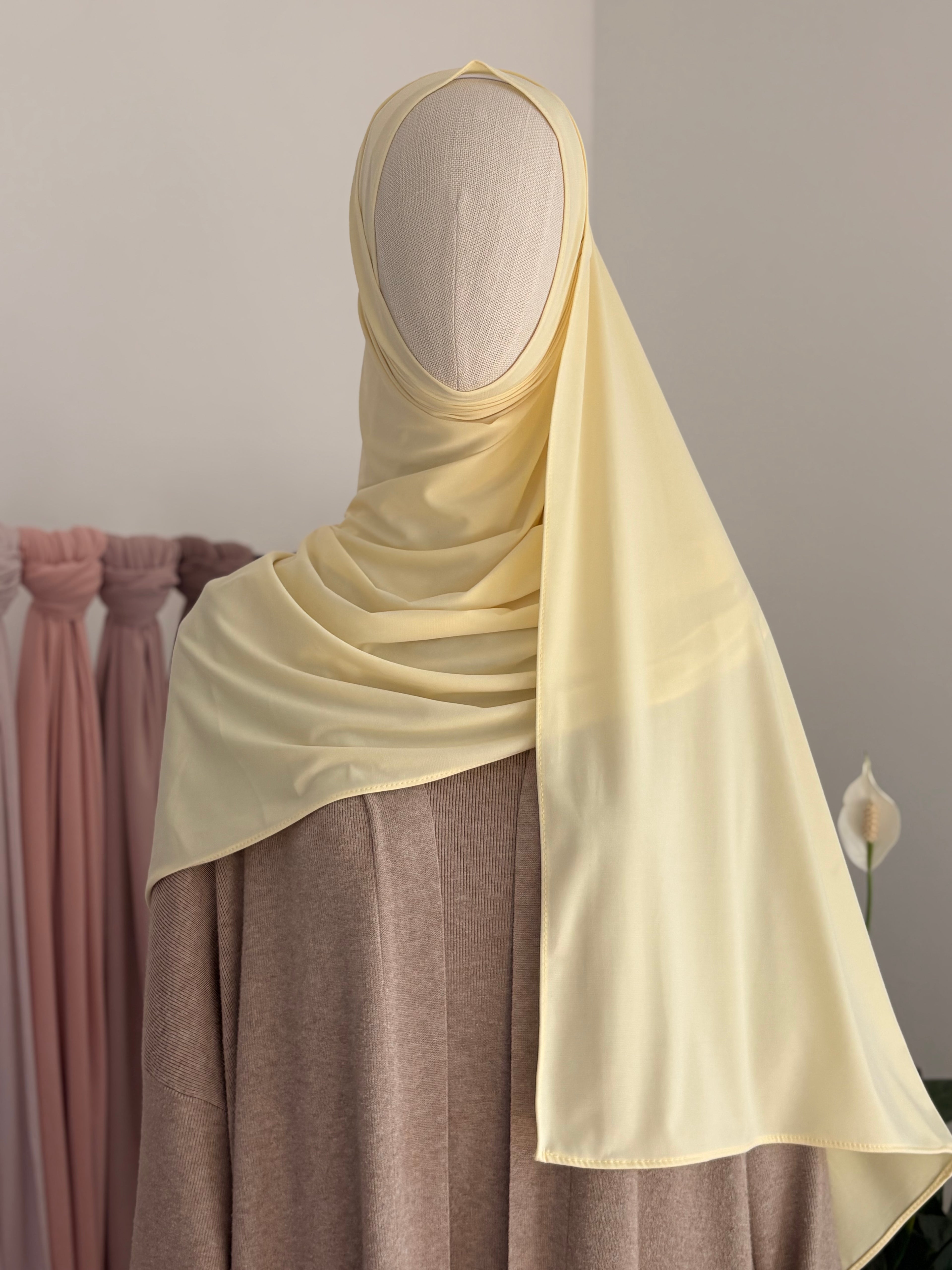 hijab jersey premium jaune beurre