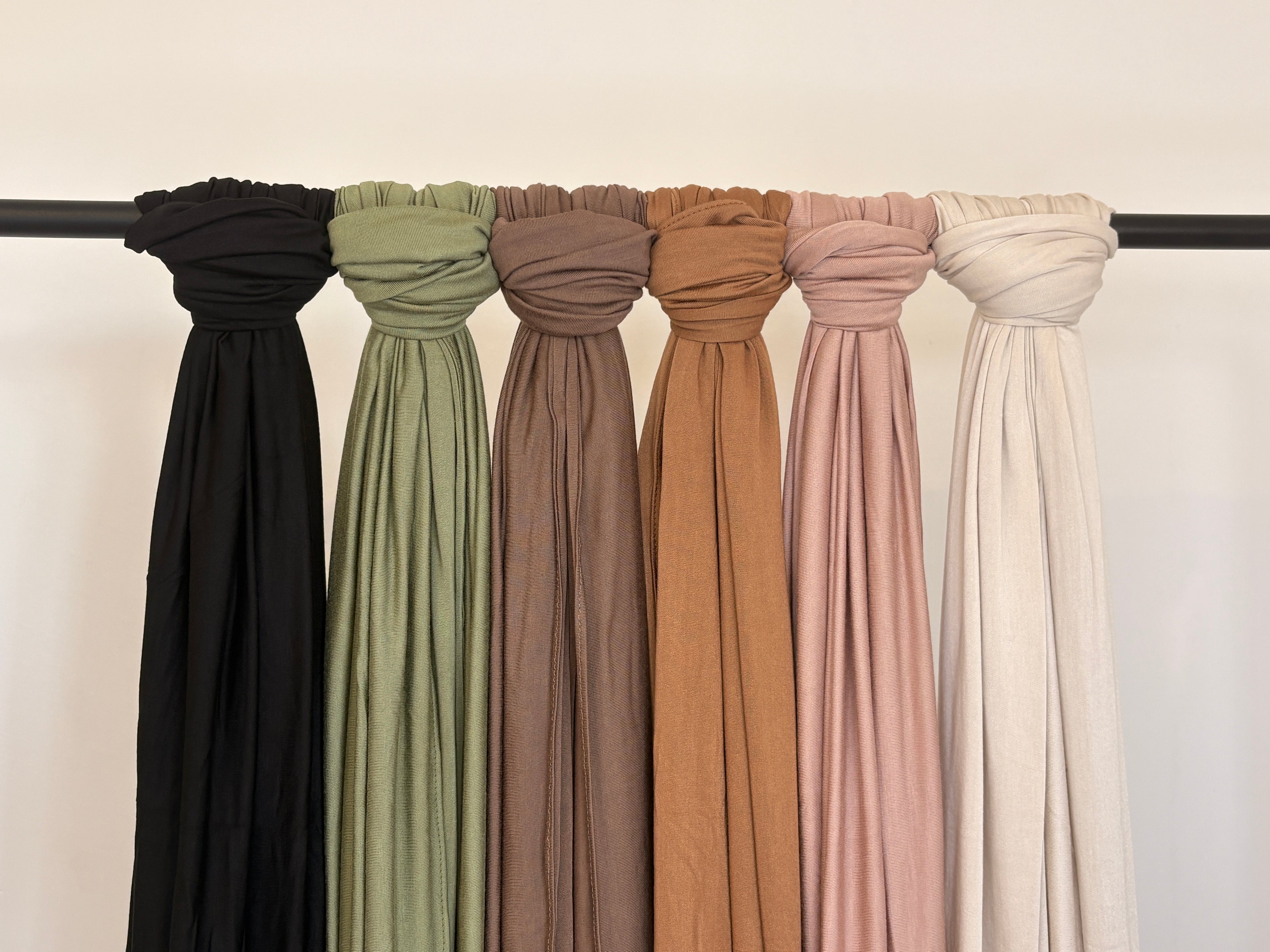 Aperçu de notre collection de nos  hijabs jersey bamboo.